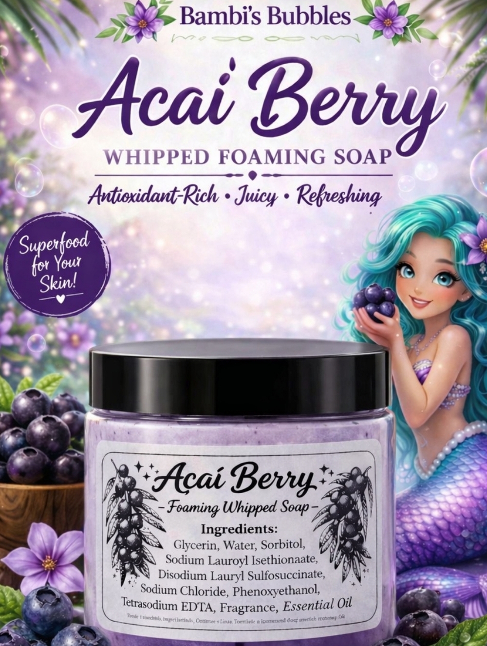 LAST ONE!4oz  Hand Crafted Whipped Glycerin Foaming Soap BASIC BETCH VANILLA - Picture 5 of 11